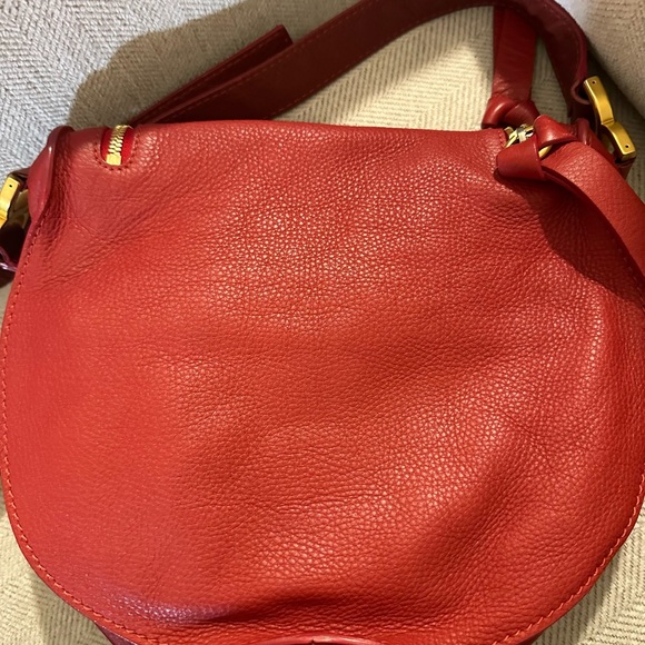 Chloe Medium Marcie Red Crossbody Bag - Picture 15 of 16